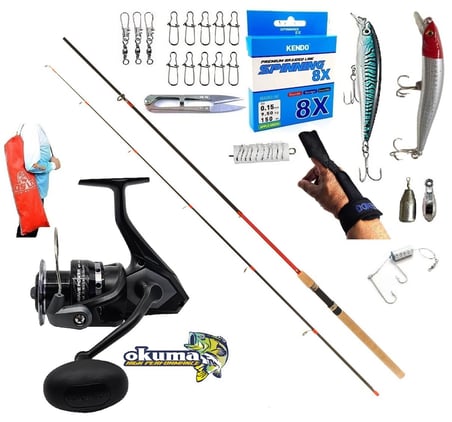 Okuma Wave Power 3000 270cm 10-35gr Red Zoom Maket Balık Spin Olta Takımı Seti