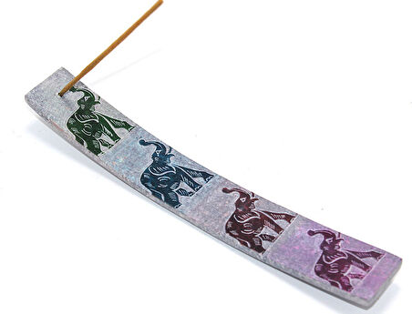 Obsidian Taşı Fil Tasarımlı Kayık Tütsülük 