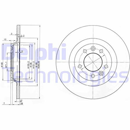 ARKA FREN AYNASI P407 2004-2011 P508 2010-2018 P607 2000-2011 RCZ 2010-2015 C5 2008-2017 290X12X35X5DL DOLU 4249 C1 4246 P9 4249 72