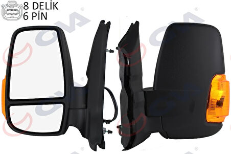 DIŞ DİKİZ AYNASI SOL TRANSIT 5363 2014 KISA KOL -KATLANMAZ E LEKTRİKLİ ISITMALI SARI SİNYALLİ DESENLİ KONVEKS 6 FİŞ VM-6329NEHL BK3117683NF5JA6 1911152 1932575