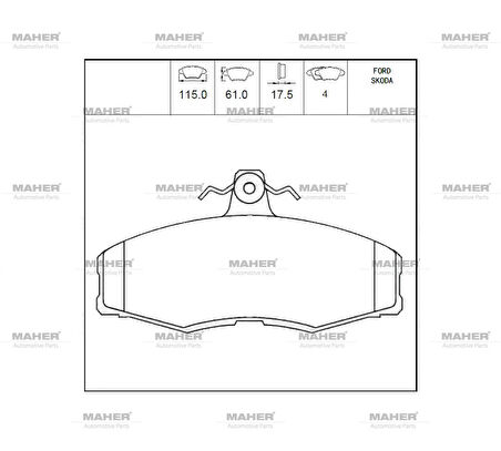 FREN BALATA FAVORIT 136 1989-1994 / FAVORIT PICKUP 1992-1997 / FORMAN 1990-1994 / SIERRA 1982-1987 ÖN 115430280