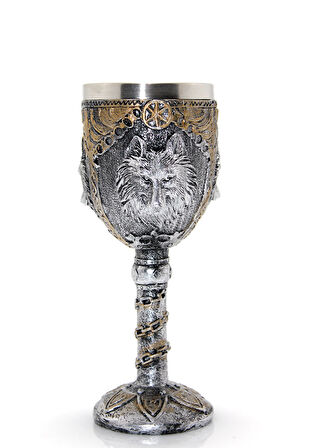 Kurt Büstü Tasarımlı Paslanmaz Çelik Kadeh Bardak 