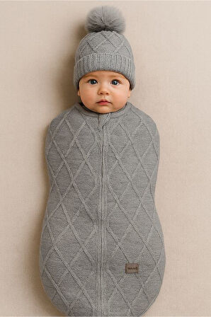 Bistyle Baby İn Swadding Triko Kundak 75108 Gri