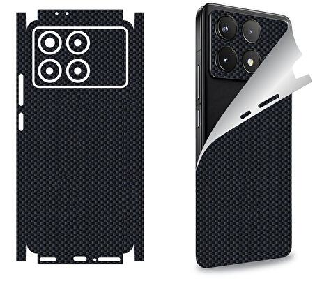 Xiaomi Poco F6 Pro için uyumlu 360 full arka kaplama koruma sticker - KARBONFİBER