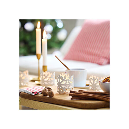 Tealight mumluk, beyaz, 8 cm