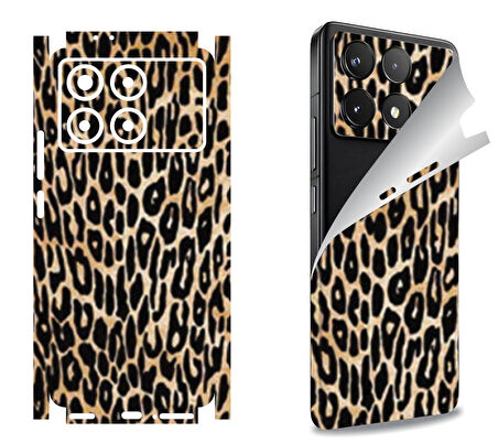 Xiaomi Poco C65 için uyumlu 360 full arka kaplama koruma sticker -KADİFE LEOPAR
