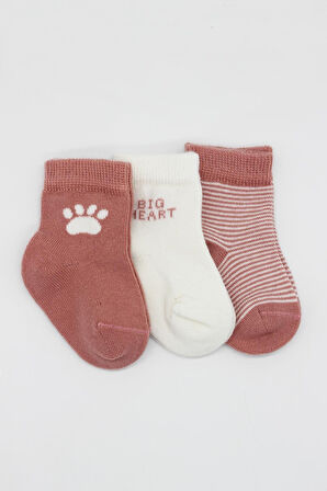 Bistyle 3'Lü Penye Soket Çorap BS10110 Pudra