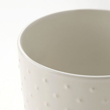 Seramik saksı, kırık beyaz, 12 cm