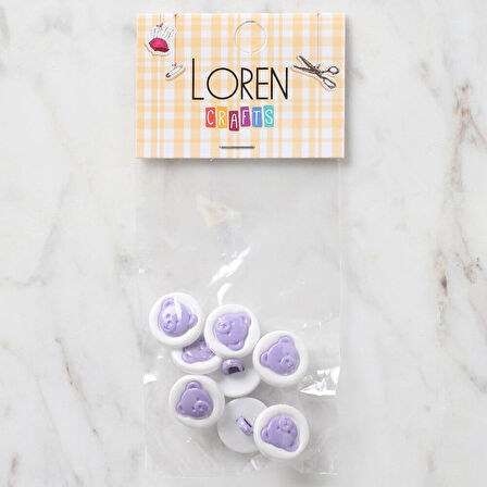 Loren Crafts 8 li Lila Düğme - 624