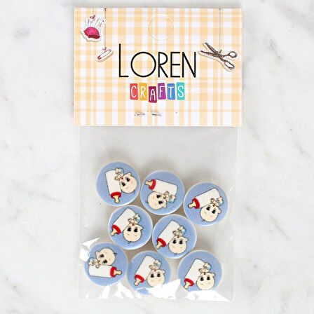 Loren Crafts 8'li Biberonlu Bebek Düğme - 1241