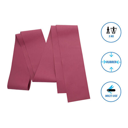 Elastik Pilates Bandı 3 Kg - Bordo - Orta Seviye