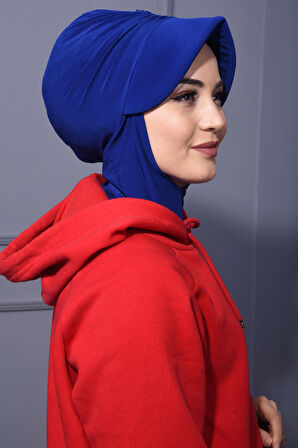 Spor Şapka Scarf Saks Mavisi - Saks