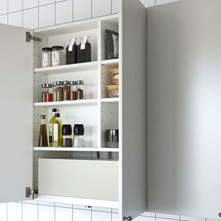 Aspiratör dolabı iskeleti, beyaz, 80x37x100 cm