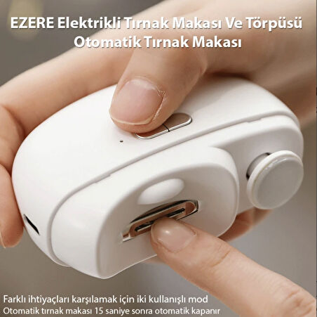 Şarljlı manikür seti tırnak makası elektrikli törpü parlatma seti çocuk kilidi korumalı hassas kesim