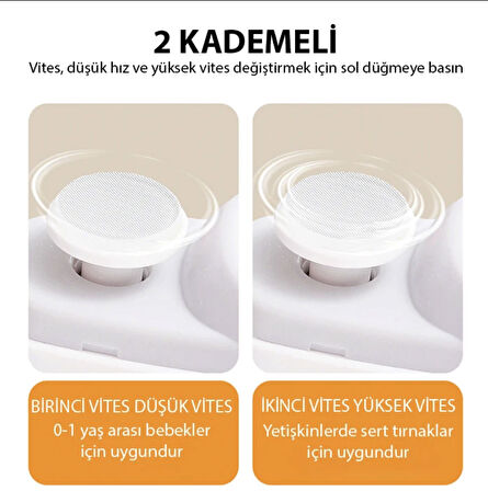 Şarljlı manikür seti tırnak makası elektrikli törpü parlatma seti çocuk kilidi korumalı hassas kesim
