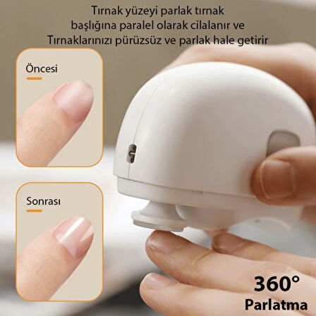 Şarljlı manikür seti tırnak makası elektrikli törpü parlatma seti çocuk kilidi korumalı hassas kesim