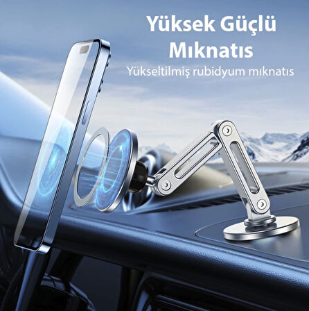 Aluminyum magsafe yapışkanlı araç içi telefon tutucu tablet ekran arkasına uygulanabilen ergonomik