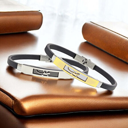  FM Kertenkele Desenli Çelik Bileklik 3183SCB009 