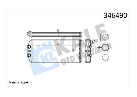 KALORİFER RADYATÖRÜ PARTNER 2008 BERLINGO 2008 1.6 HDI-VTI P407 2004 C4 2006 C5 2008 1.6 HDI-THP 290101291026 AL 6448 S7 6448 Q6 6448 S6