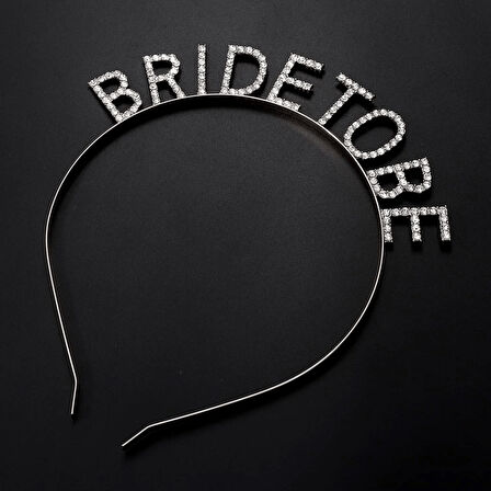 Gümüş Kaplama Kristal Taşlı Bride To Be Gelin Tacı 16x17 Cm - Lisinya