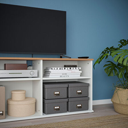 Tv sehpası, beyaz, 118x38x60 cm