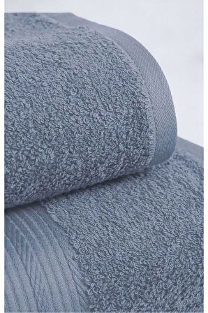 2 Parça Battal Lüks Premium Banyo Spa Havlu Takımı 90x170 Cm İndigo