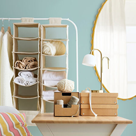 Bölmeli düzenleyici, bej, 22x34x80 cm