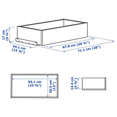 Çekmece, beyaz, 75x35 cm