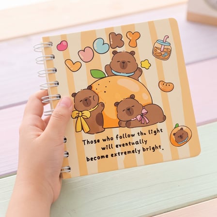 BakGelAl Sevimli Ayıcık Desenli Spiralli Cep Not Defteri – Taşınabilir Mini Çizgili Notluk 1 Adet