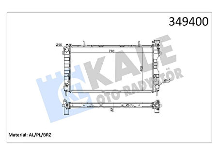 RADYATÖR CHRYSLER VOYAGER 4-DODGE CARAVAN 3.3 3.8 00<08 AT-MT AC-NAC BRAZING 770104081032 SU RAD YATÖRÜ 4809225 4809168AC 4809219AD