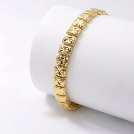 💎 Premium Şık ve Parlak Stella 24K Gold Kaplama 8 mm Kadın Bijuteri Bileklik 3183KBV5D1 (~18cm)