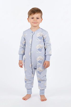 Erkek Çocuk Elyaf Dolgulu Premium Kalite 2 Tog Desenli Uyku Tulumu