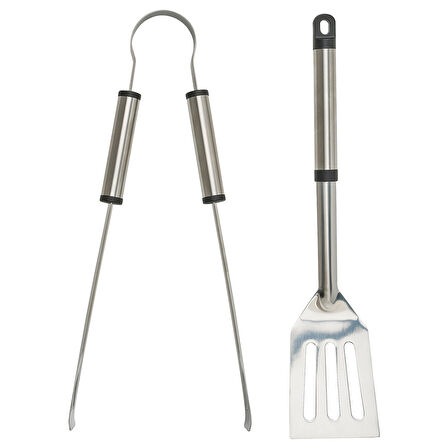 Barbekü gereçleri seti, paslanmaz çelik, 2 parça