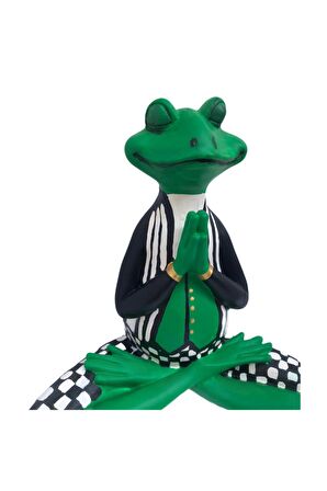 Yogacı Kermit Kurbağa Çizgili Biblo - Dekor