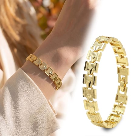 💎 Premium Şık ve Parlak Regalia 24K Gold Kaplama 8 mm Kadın Bijuteri Bileklik 3183KBV5D12 (~18cm)