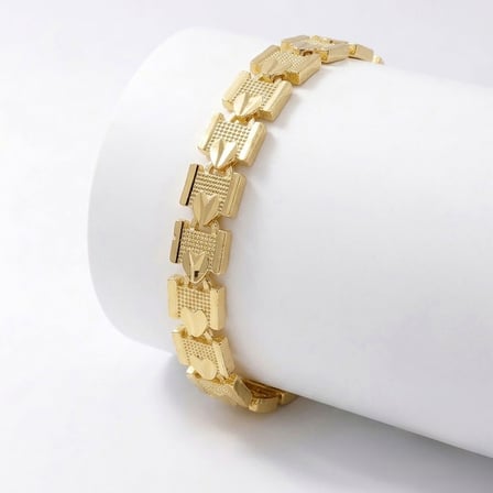 💎 Premium Şık ve Parlak Regalia 24K Gold Kaplama 8 mm Kadın Bijuteri Bileklik 3183KBV5D12 (~18cm)