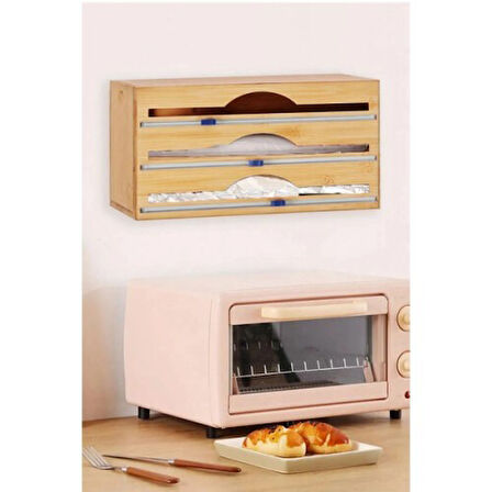 Bambu 3 Bölmeli Folyo Kesme Standı