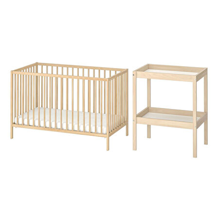 Bebek mobilya seti, kayın, 60x120 cm, 2 parça
