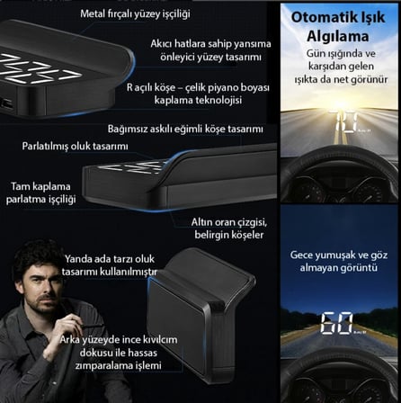 Honda Crv 2002-2026 modeller için head up display hayalet gösterge ekranı ön cam hız göstergesi