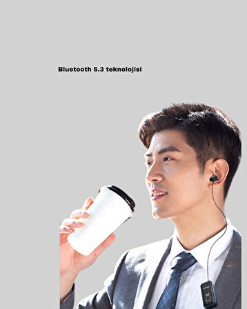 Bluetooth 5.3 Kablosuz Kulaklık Geri Çekilebilir Kablolu ve Ekranlı