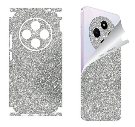 Xiaomi Redmi Turbo 4 için uyumlu 360 full arka ve yan kaplama koruma sticker - Simli Gri