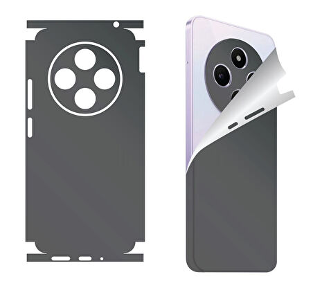  Xiaomi Mi 12S Ultra için uyumlu 360 full arka ve yan kaplama koruma sticker -Koyu Gri