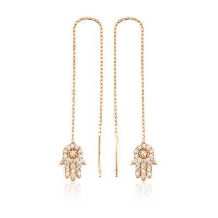 Gümüş Zincirli Fatma Ana Eli Küpe