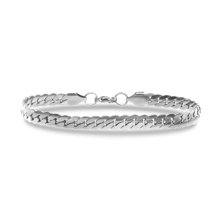 💎 Premium Balık Sırtı Mariner Çelik Zincir Bileklik 6mm 3183CZB2D14 - Siyah Renk - 20 cm