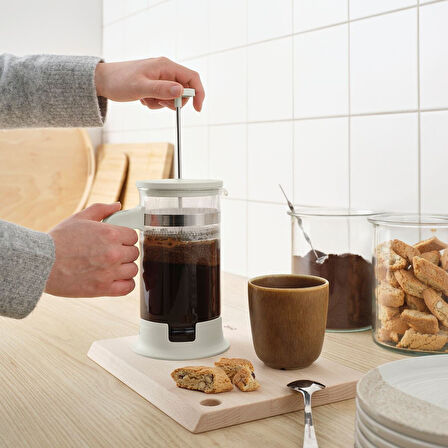 French press, paslanmaz çelik-kırık beyaz, 1 lt