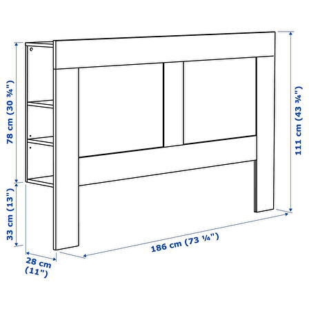 Yatak başı, beyaz, 180 cm