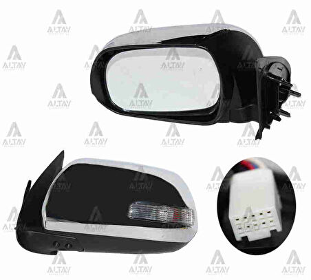 AYNA DIŞ DİKİZ HILUX 2012 ELEKTRİKLİ SİNYALLİ OTOMATİK KATLANIR KROM SOL 87940 0K740