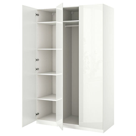 PAX gardırop, beyaz-parlak cila beyaz, 150x60x236 cm