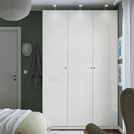 PAX gardırop, beyaz-parlak cila beyaz, 150x60x236 cm