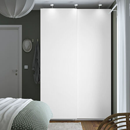 PAX sürgü kapaklı gardırop, beyaz, 150x66x236 cm